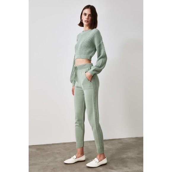 NWT Knitted Mint Cardigan Tank Joggers Set - Picture 3 of 6